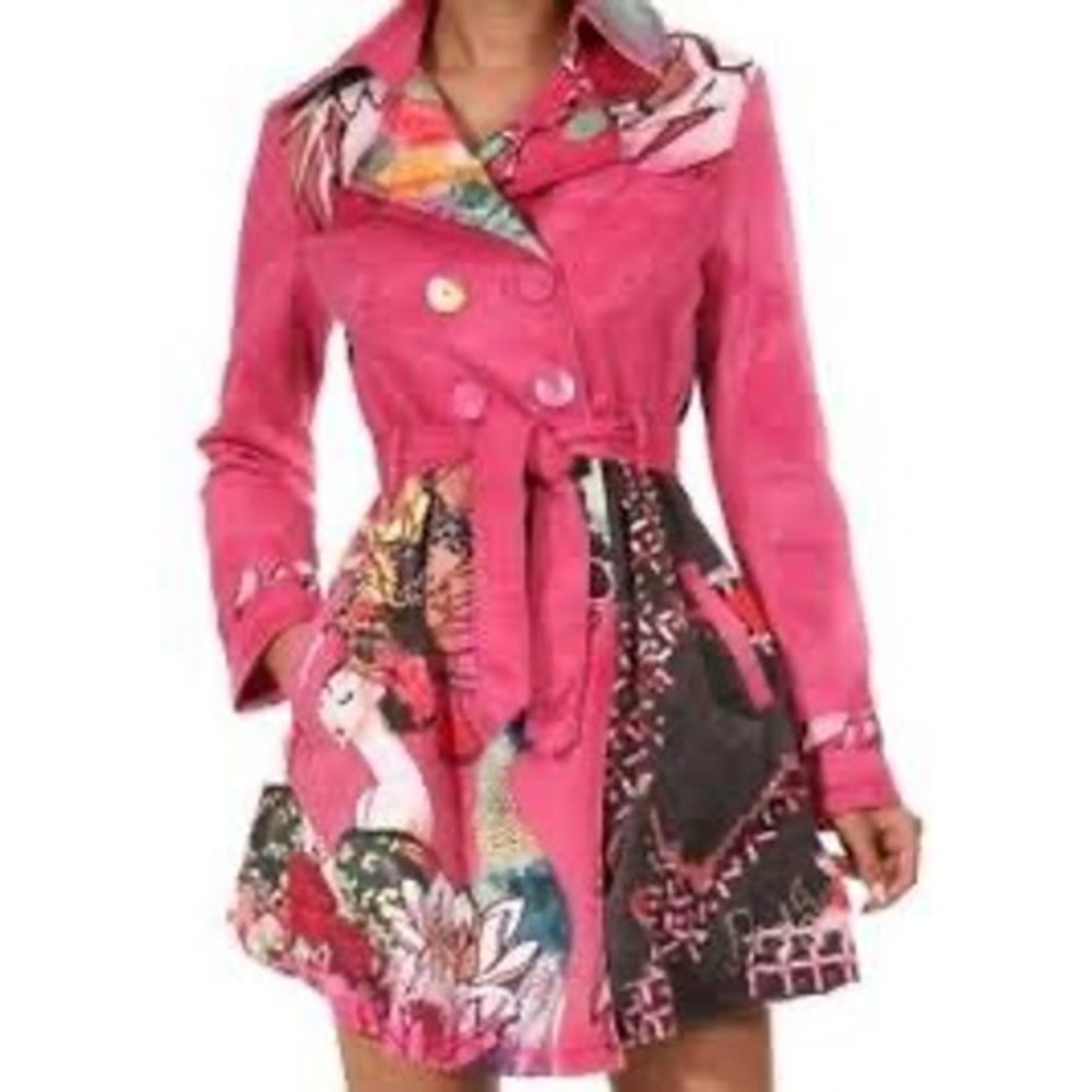 Desigual Bohemian Colorful Pink Jacket Size EU46/US14